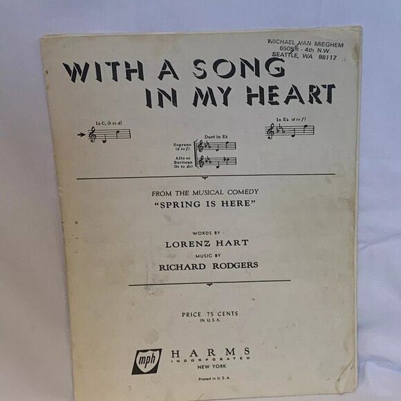 Vintage Harms Sheet Music - From Musicals Operetta Lot Of 4 Piano Vocal - Picture 4 of 9